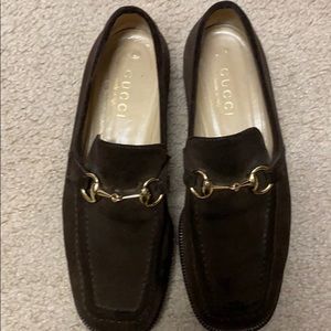 Gucci suede loafers